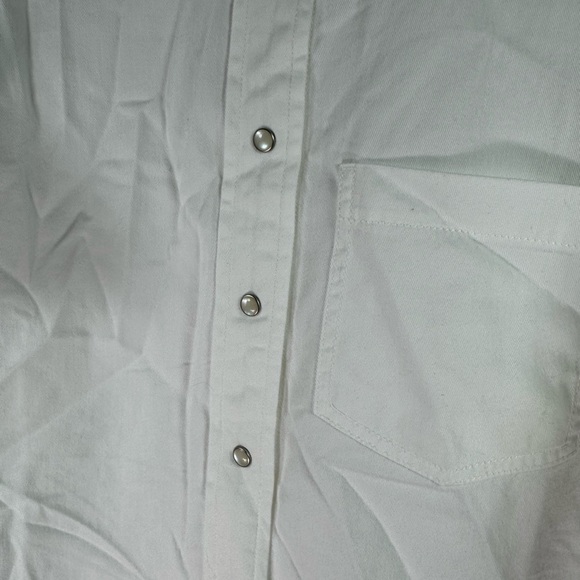 Madewell Women’s Denim Short-Sleeve Shirt In Pure White S - Picture 2 of 15